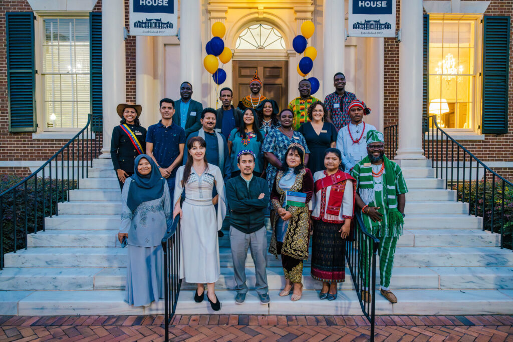 group of Fulbright TEA fellows on the Alumni house steps